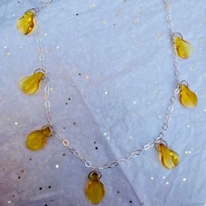 Golden Crystal drop necklace